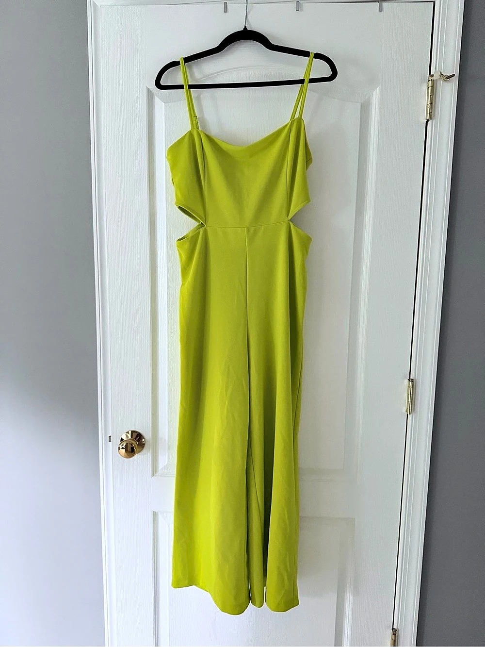 Rachel Roy Lime Green Cutout Wide Leg jumpsuit Like New